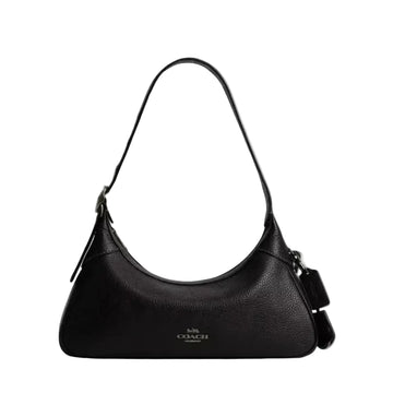 Coach Ella Small Shoulder Bag 'Pebbled Leather Gunmetal Black'