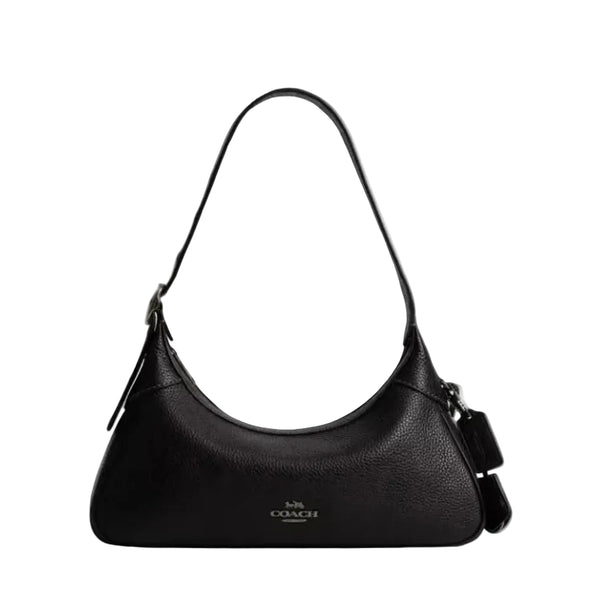 Coach Ella Small Shoulder Bag 'Pebbled Leather Gunmetal Black'