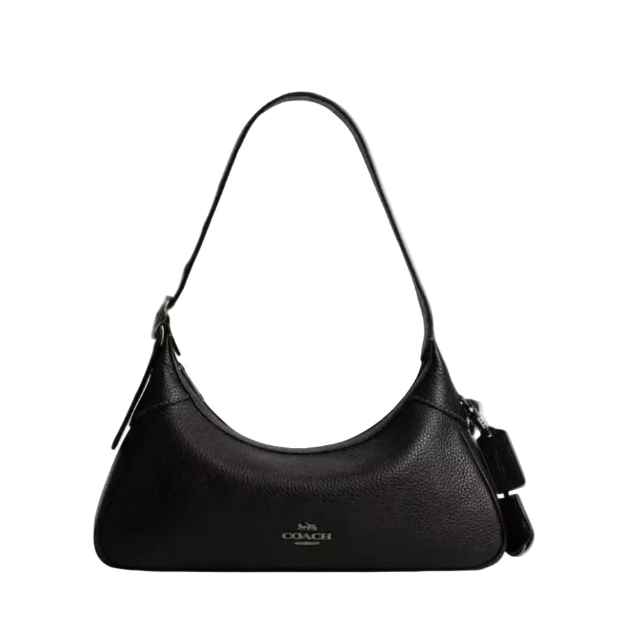 Coach Ella Small Shoulder Bag 'Pebbled Leather Gunmetal Black'