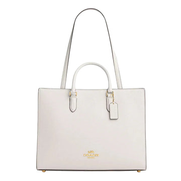 Coach Maggie Tote Bag 'Pebbled Leather Gold Chalk'