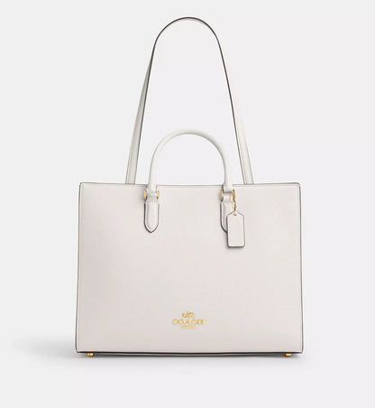Coach Maggie Tote Bag 'Pebbled Leather Gold Chalk'