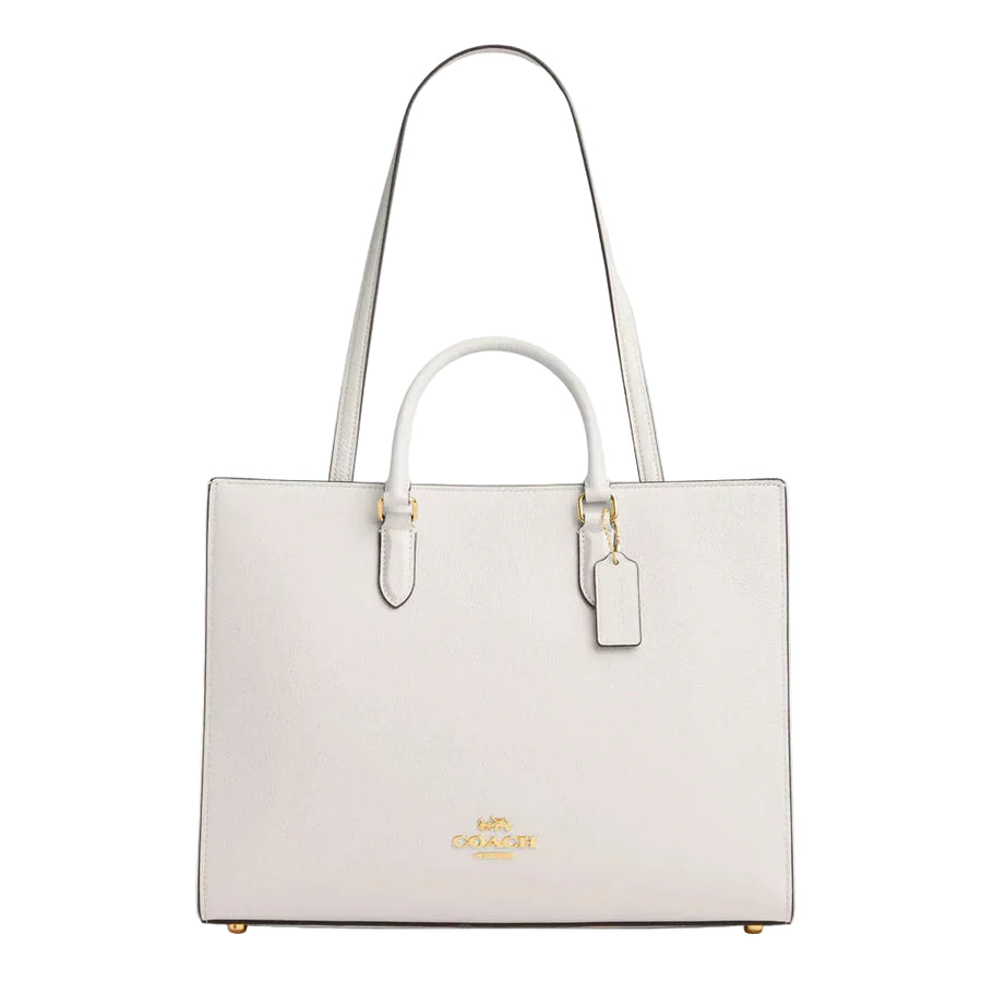 Coach Maggie Tote Bag 'Pebbled Leather Gold Chalk'