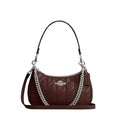 Coach Teri Shoulder Bag With Quilting 'Crinkle Leather Silver Maple'