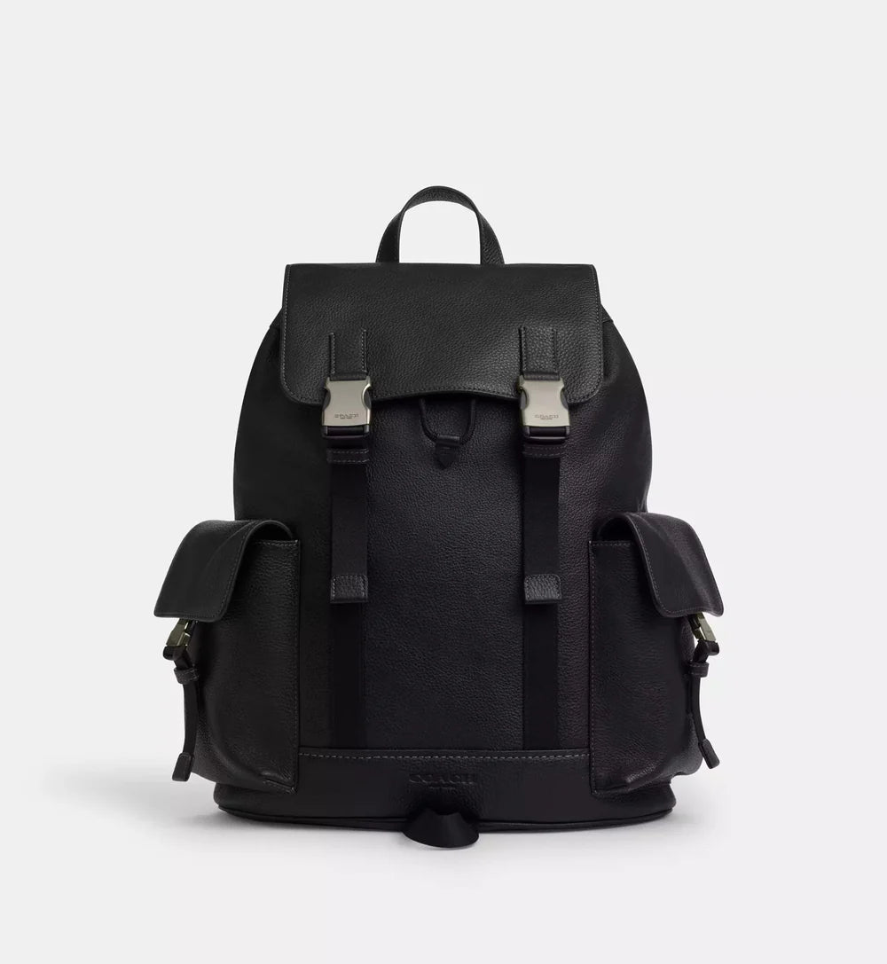 Coach Clark Backpack 'Pebbled Leather Gunmetal Black'