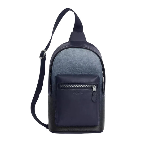 Coach West Pack In Ombre Signature Denim 'Denim Silver Blue'