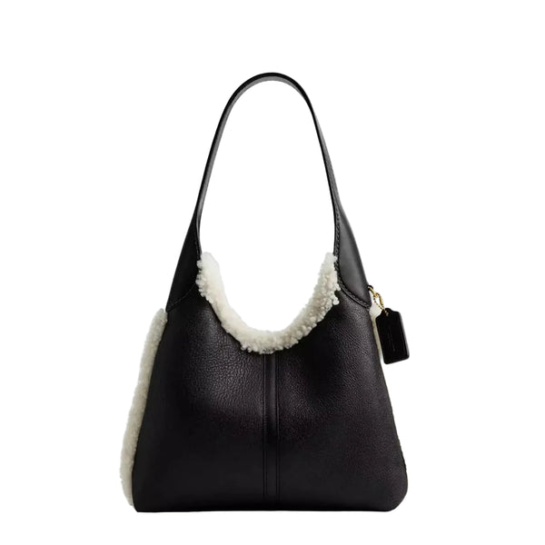 Coach Brooklyn Shoulder Bag 28 In Shearling ' Shearling Brass Black Natural'