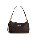 Coach Teri Shoulder Bag With Floral Applique 'Smooth Leather Gold Maple'