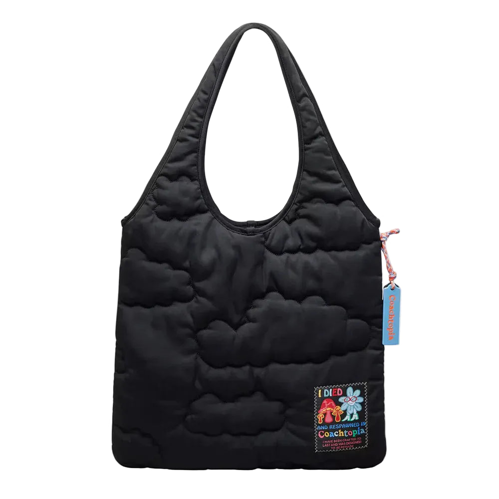 Coach Coachtopia Loop Flat Tote With Cloud Quilting 'Black'