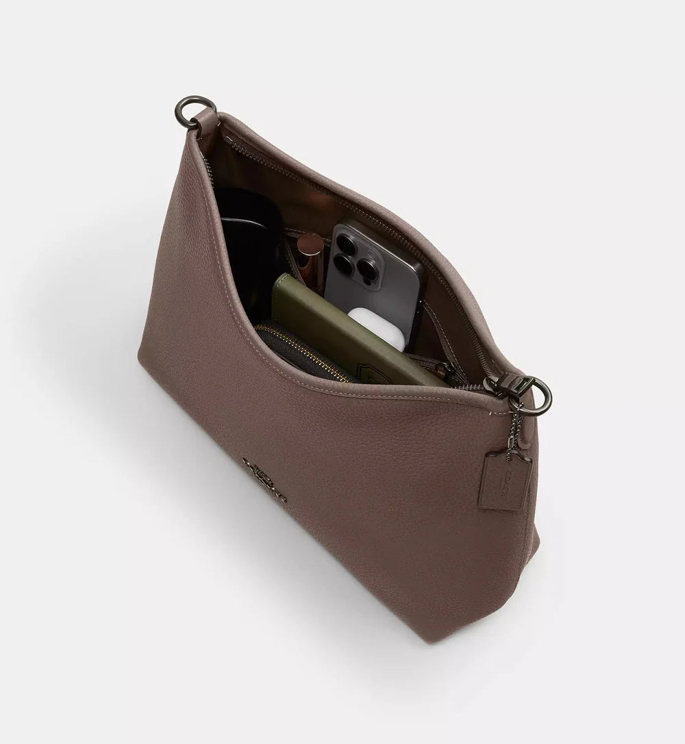 Coach Laurel Shoulder Bag 'Pebbled Leather Gunmetal Dark Stone'