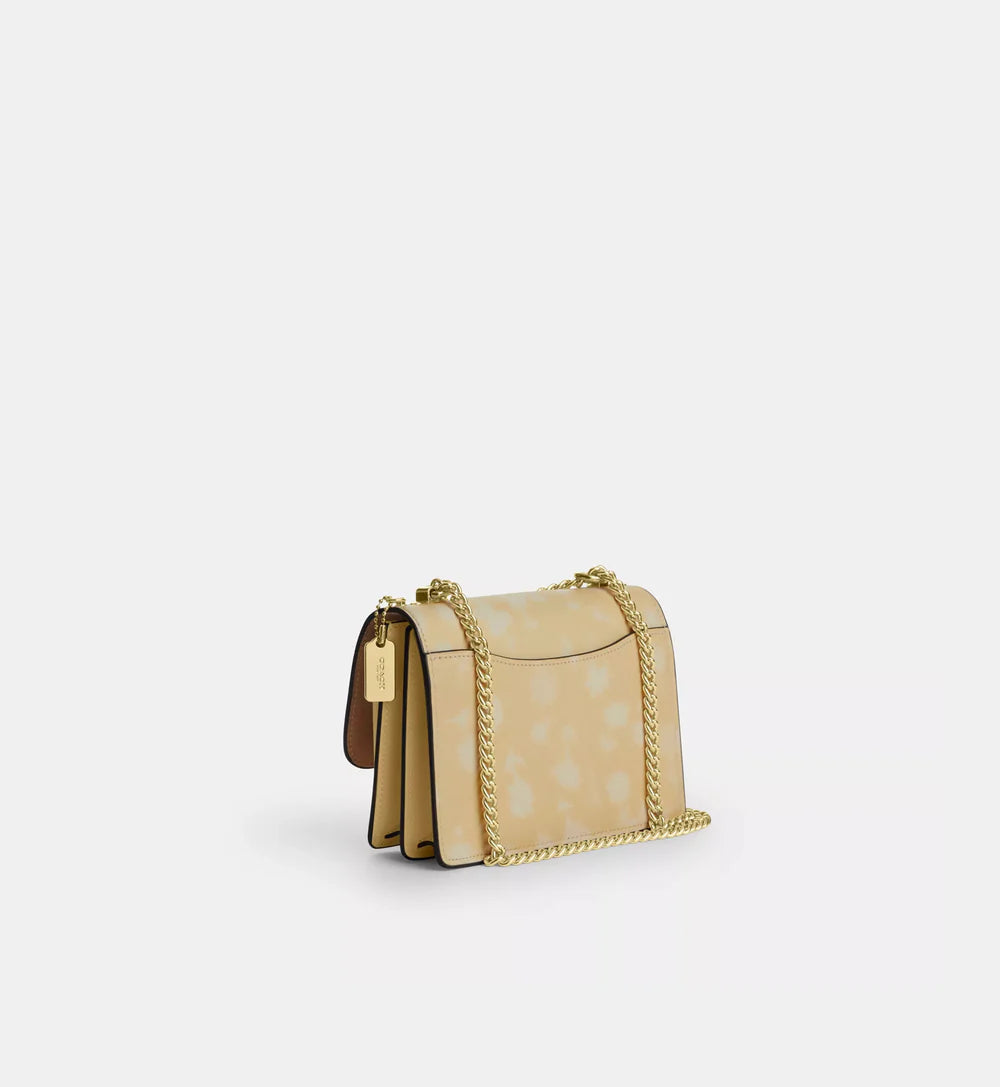 Coach Mini Klare Crossbody Bag With Floral Print 'Pebbled Leather Gold Washed Yellow'