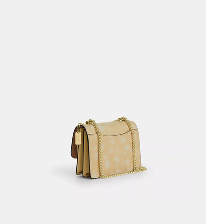 Coach Mini Klare Crossbody Bag With Floral Print 'Pebbled Leather Gold Washed Yellow'