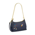 Coach Teri Mini Crossbody Bag With Embroidery 'Pebbled Leather Gold Dark Denim'
