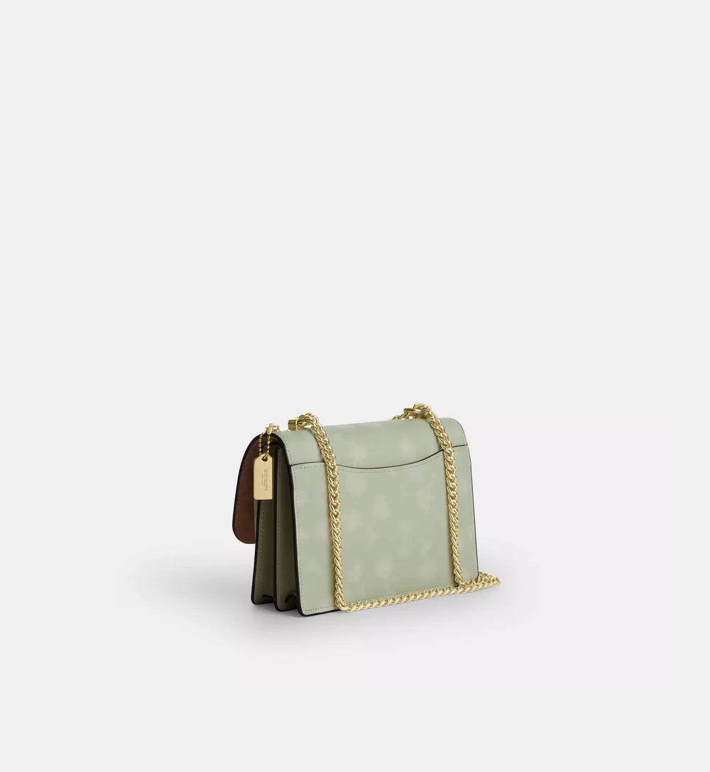 Coach Mini Klare Crossbody Bag With Floral Print 'Pebbled Leather Gold Pale Green'
