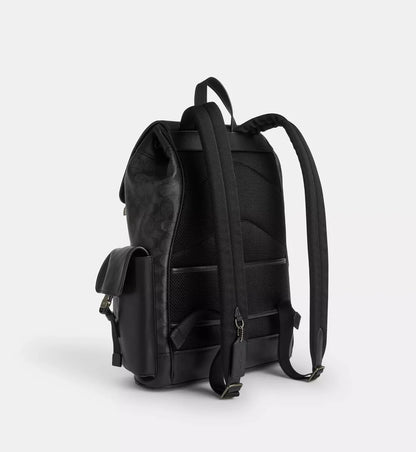Coach Clark Backpack In Signature Canvas 'Signature Canvas Gunmetal Charcoal Black'