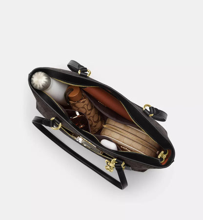 Coach Station Tote Bag In Signature Canvas 'Signature Canvas Gold Walnut Black'