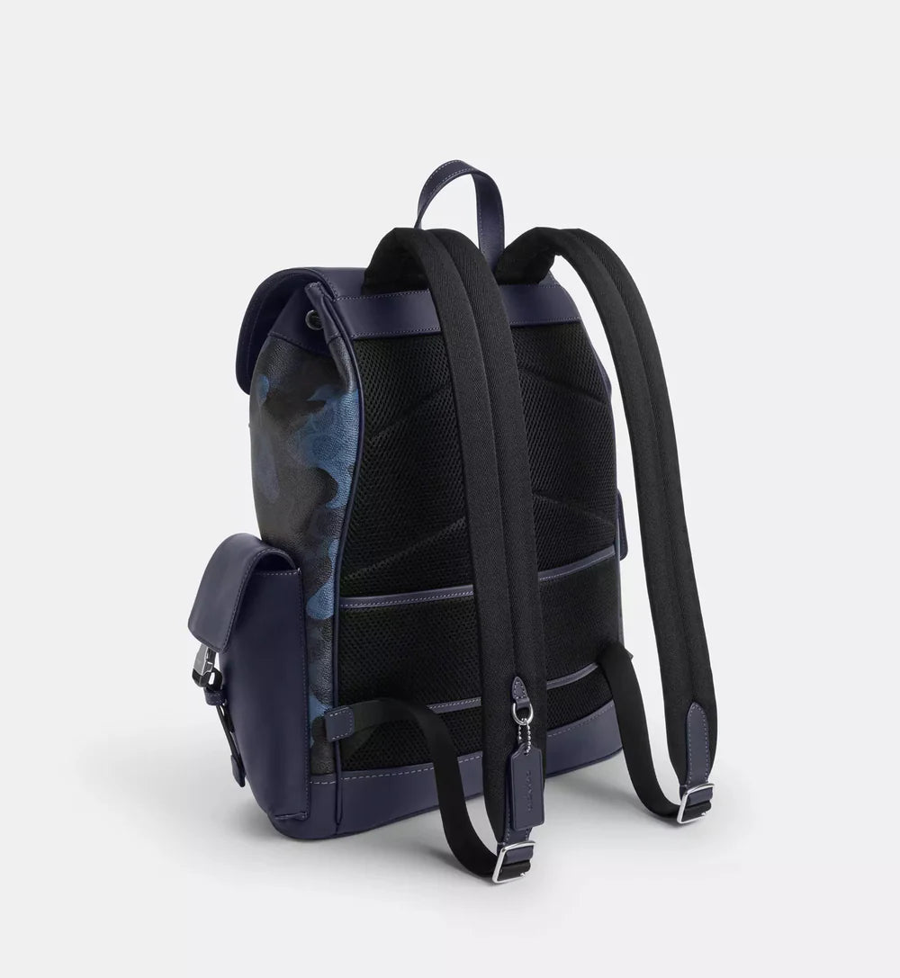 Coach Clark Backpack In Signature Camo Print 'Signature Canvas Silver Black Multi'