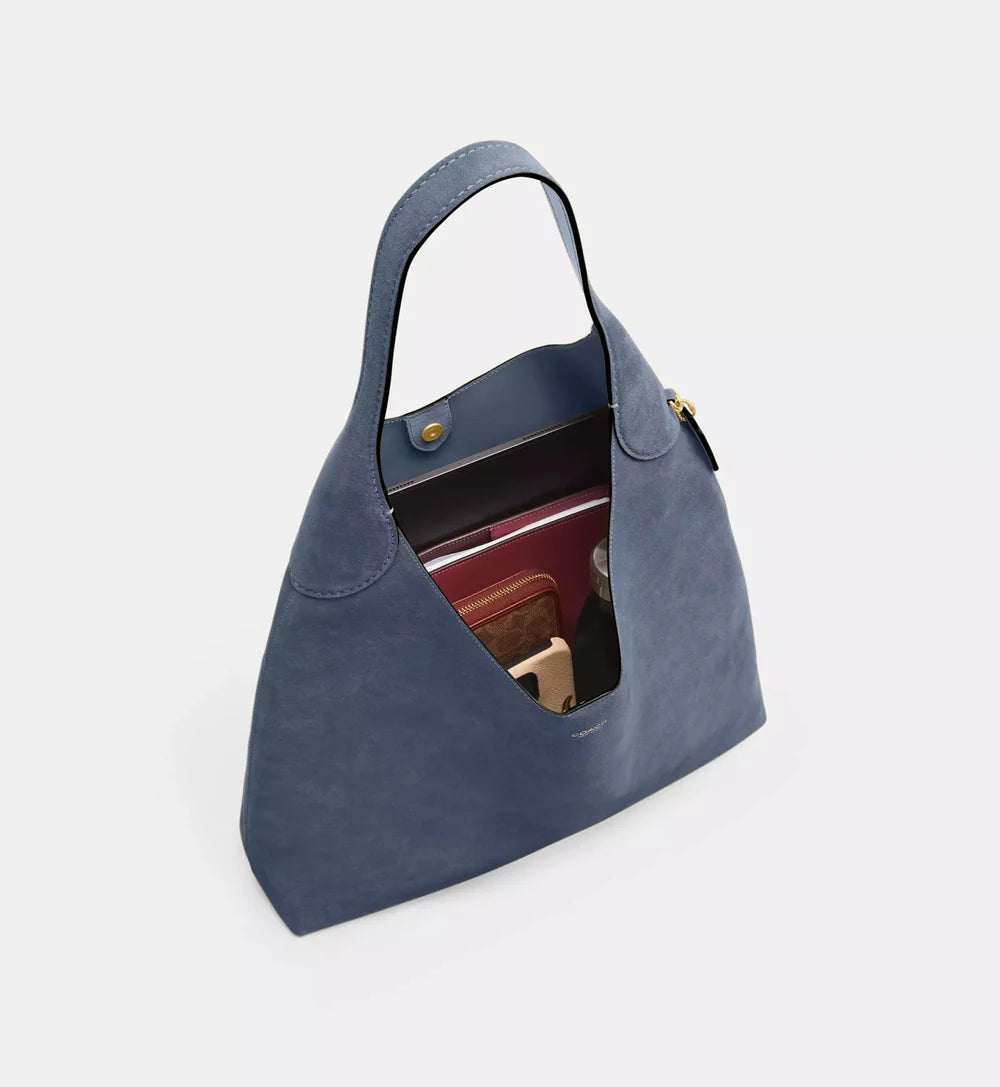 Coach Brooklyn Shoulder Bag 39 'Suede Brass Light Denim'