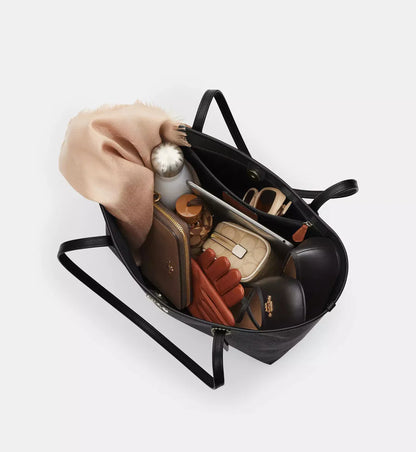 Coach City Tote Bag In Signature Canvas 'Signature Canvas Gunmetal Charcoal Black'