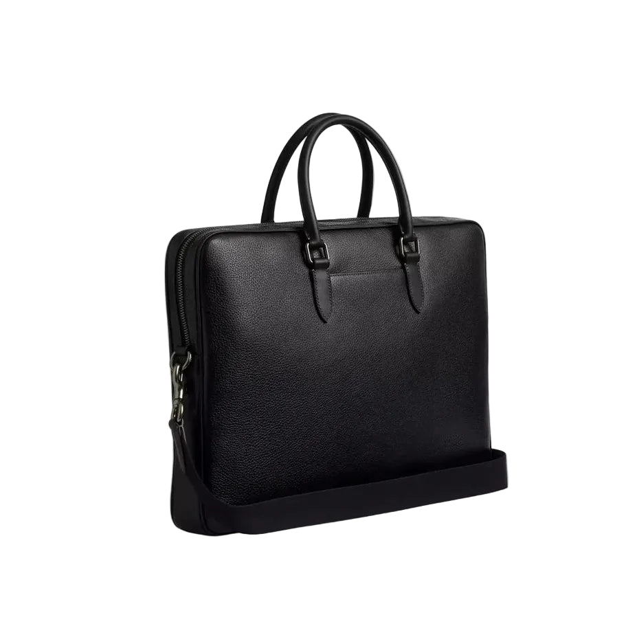 Coach Ethan Large Brief 'Pebbled Leather Gunmetal Black'