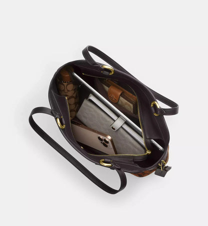 Coach Easton Tote Bag 'Smooth Leather Gold Dark Wine'