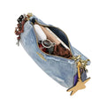 Coach Teri Shoulder Bag In Loved Denim With Charms 'Denim Gold Light Indigo'
