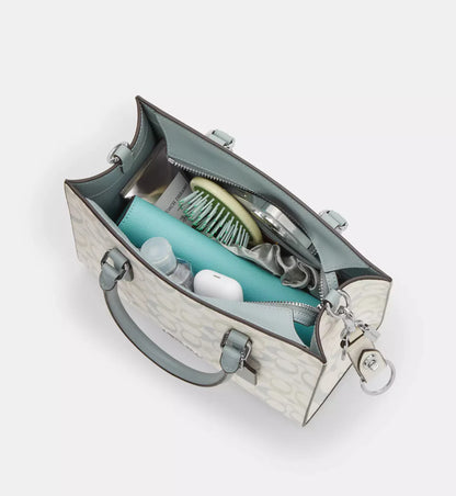 Coach Maggie Small Tote Bag In Pretty Signature Canvas 'Signature Canvas Silver Chalk Blue'