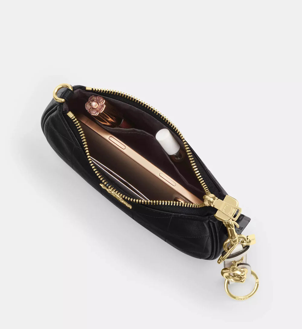Coach Teri Mini Crossbody Bag With Quilting 'Gold Black'