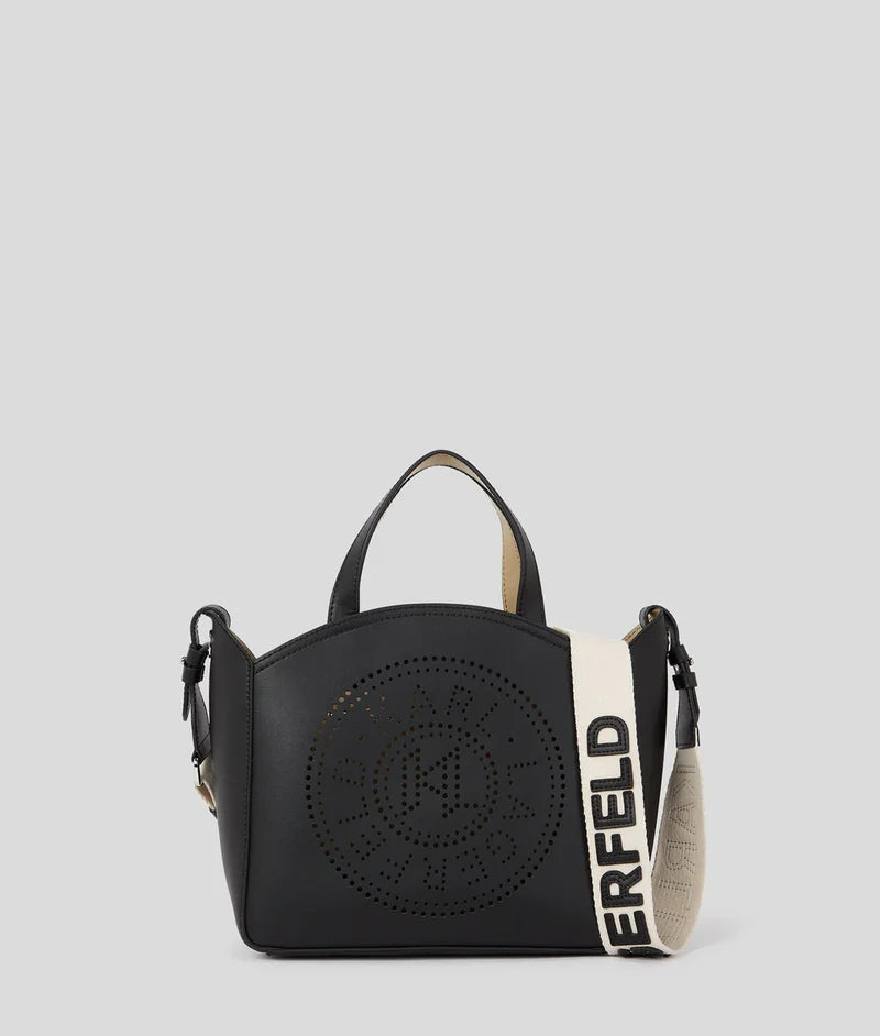 KarlLagerfeld Kcircle Perforated Small Tote Bag Black