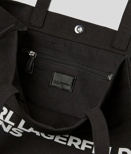 KarlLagerfeld Logo Canvas Shopper Black