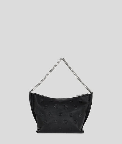 KarlLagerfeld Ikon Monogram Shoulder Bag All Over Print Tonal Black