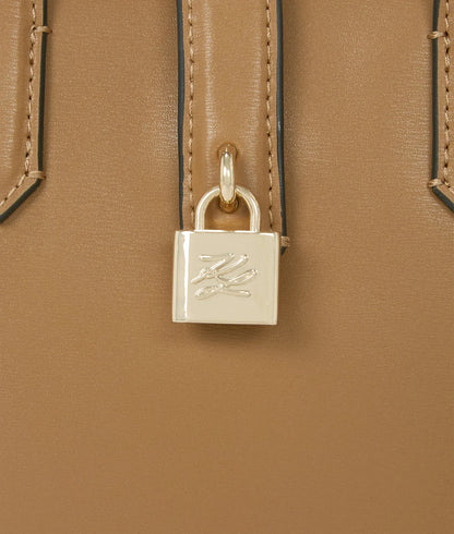 KarlLagerfeld Kautograph Padlock Mini Tote Bag Caramel