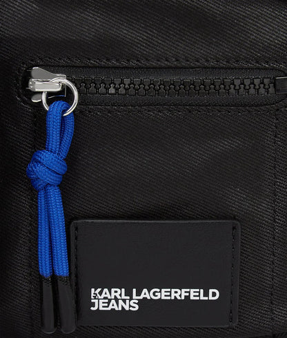 KarlLagerfeld Utility Coated Denim Camera Bag Coated Black Denim