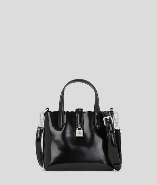 KarlLagerfeld Kautograph Padlock Mini Tote Bag Black