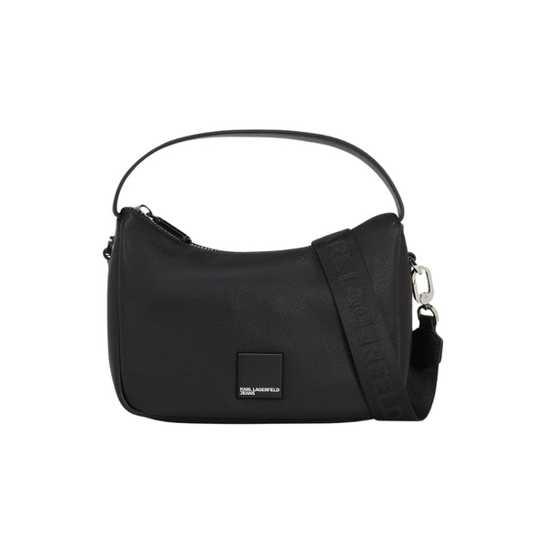 KarlLagerfeld Klj Box Logo Soft Mini Hobo Bag Black