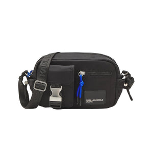 KarlLagerfeld Utility Coated Denim Camera Bag Coated Black Denim