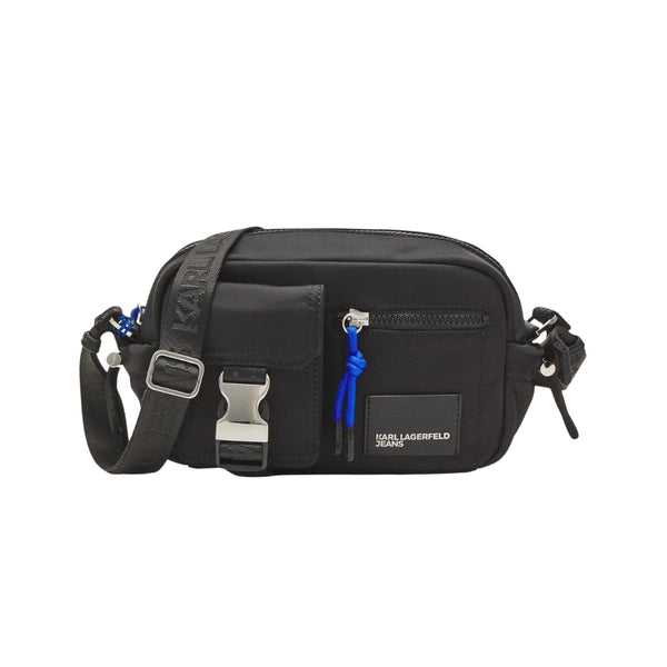 KarlLagerfeld Utility Coated Denim Camera Bag Coated Black Denim