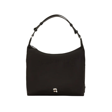KarlLagerfeld Ikon Nylon Hobo Bag Black