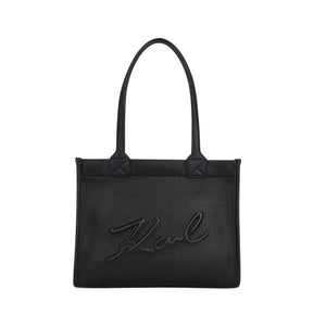 KarlLagerfeld Kskuare Grainy Medium Tote Bag Black