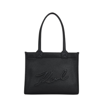 KarlLagerfeld Kskuare Grainy Medium Tote Bag Black
