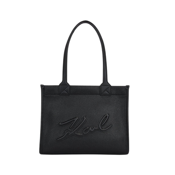 KarlLagerfeld Kskuare Grainy Medium Tote Bag Black