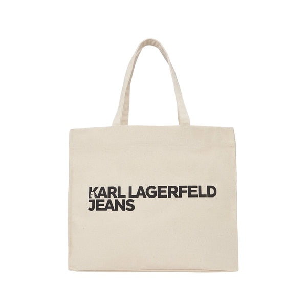 KarlLagerfeld Logo Canvas Shopper Natural