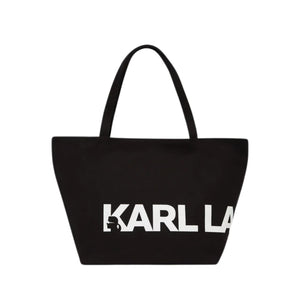 KarlLagerfeld Kessential Oversized Logo Shopper Black/White