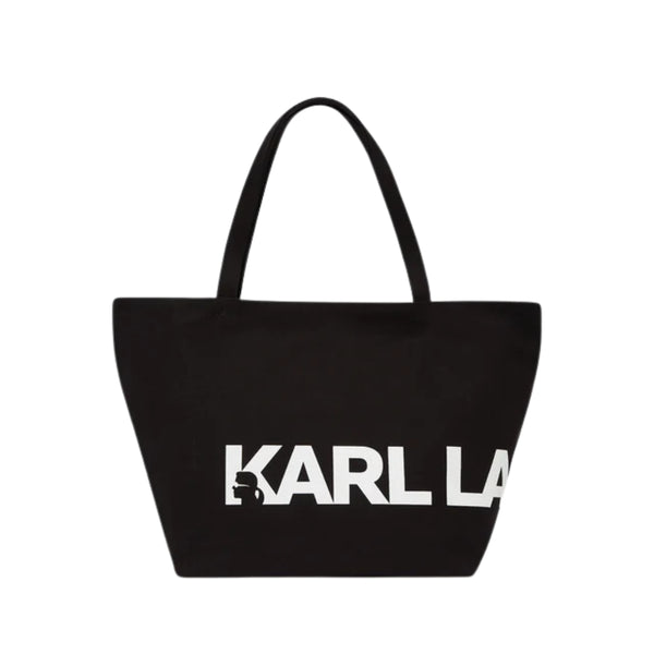 KarlLagerfeld Kessential Oversized Logo Shopper Black/White