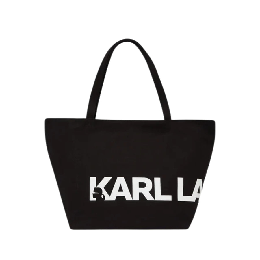 KarlLagerfeld Kessential Oversized Logo Shopper Black/White
