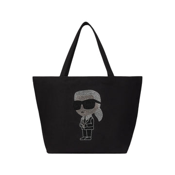 KarlLagerfeld Ikon Rhinestone Shopper Black