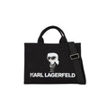 KarlLagerfeld Ikon Aquarelle Canvas Tote Bag Black