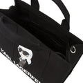KarlLagerfeld Ikon Aquarelle Canvas Tote Bag Black