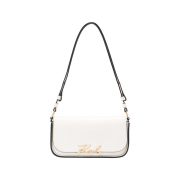 KarlLagerfeld Ksignature Two-Way Crossbody Bag Off White