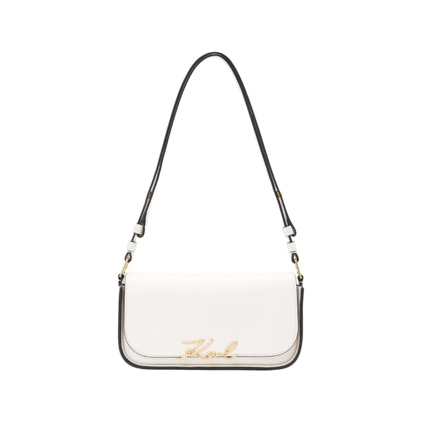 KarlLagerfeld Ksignature Two-Way Crossbody Bag Off White