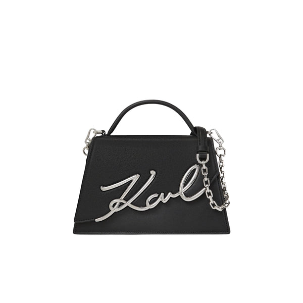 KarlLagerfeld Ksignature Medium Crossbody Bag Black-Nickel